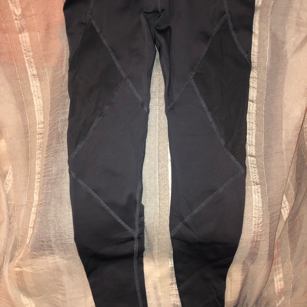 Varley high waist Grey Leggings with mesh cutouts